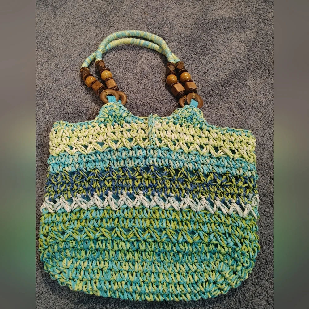 Capelli Multicolor Woven Tote Bag, Purse, Handbag - Picture 3 of 12